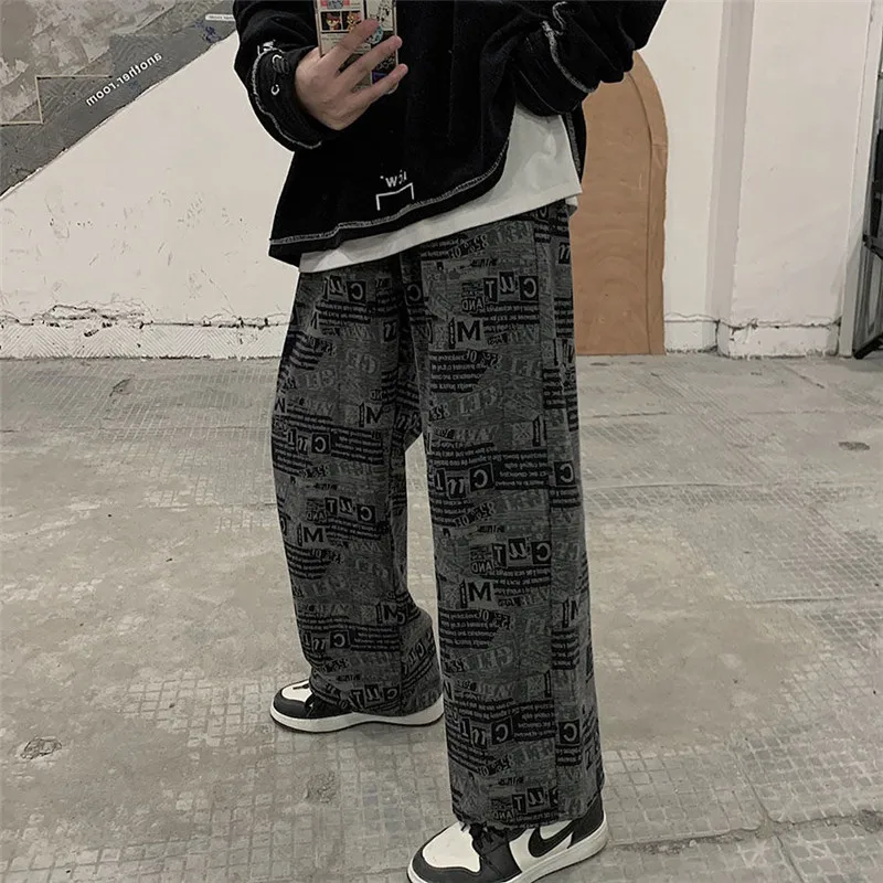 Брюки женские с широкими штанинами винтажные свободные прямые штаны в стиле