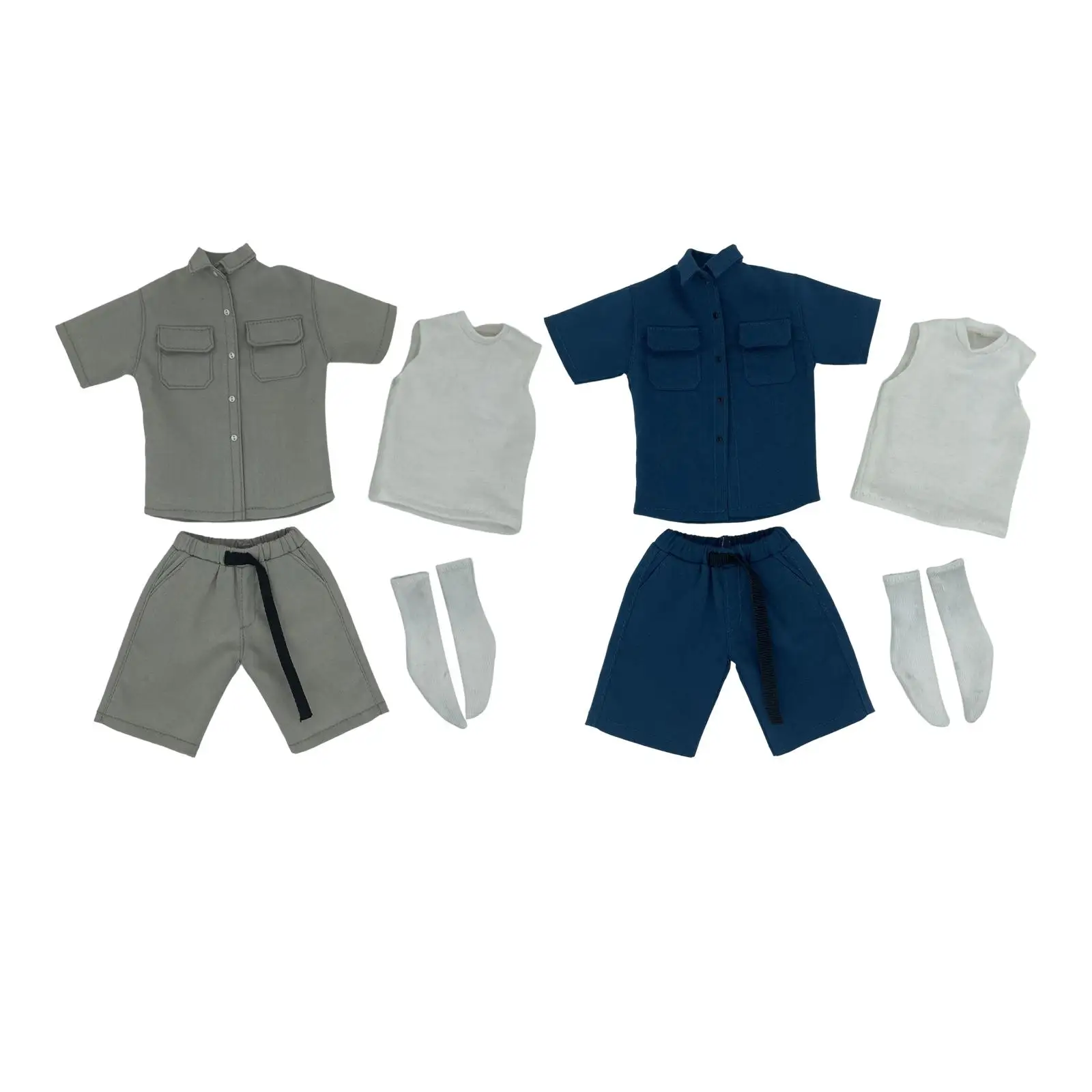 

12 inch Figure Clothes Cloth Vest Shorts Socks Shirt 1/6 Scale Solder Overalls Outfit for Soldier Action Figure Accessory