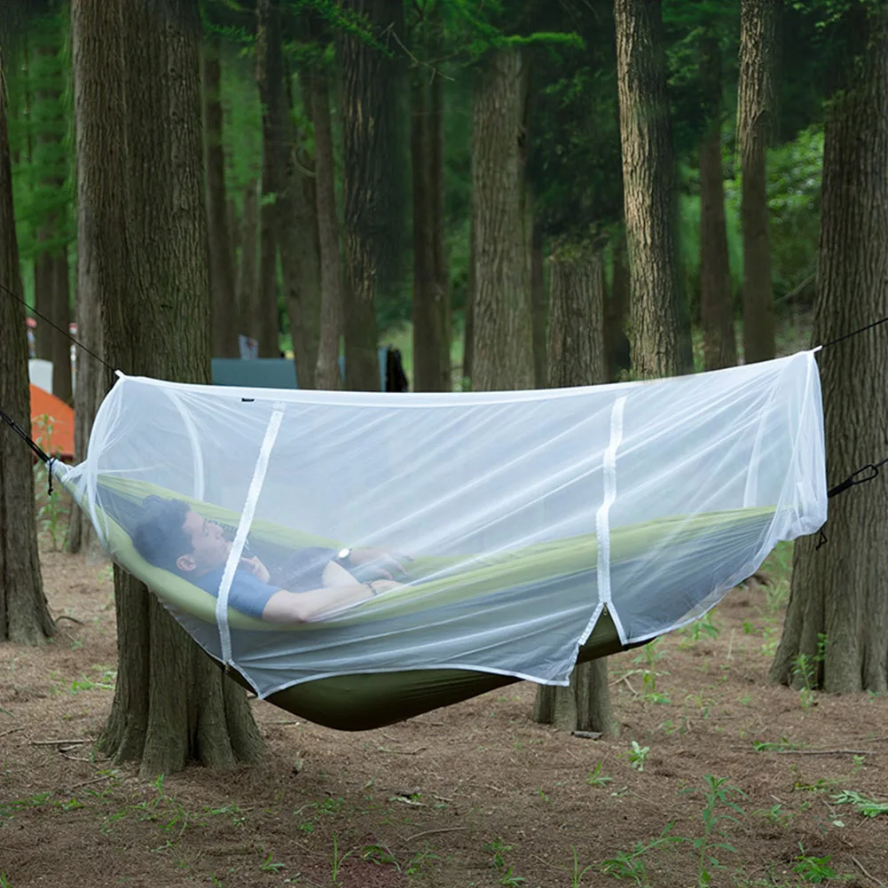 

Portable Camping Hammock with Mosquito Net Or Waterproof Rain Fly Tent Tarp Double Outdoor Lightweight Nylon Hammock