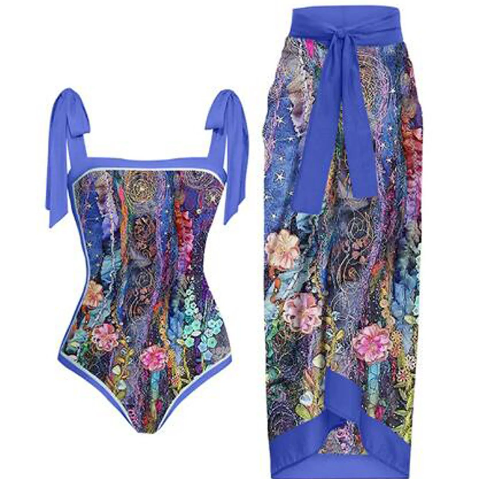 

Женский купальник-монокини с винтажным принтом, 1 шт. + 1 шт.