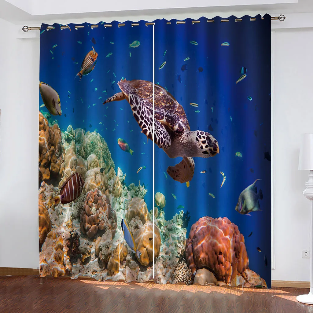 Customized Elegant Room Curtains Animal Sea Turtle Best Selling Bohemian Style Living Bedroom Home Decor Free Del
