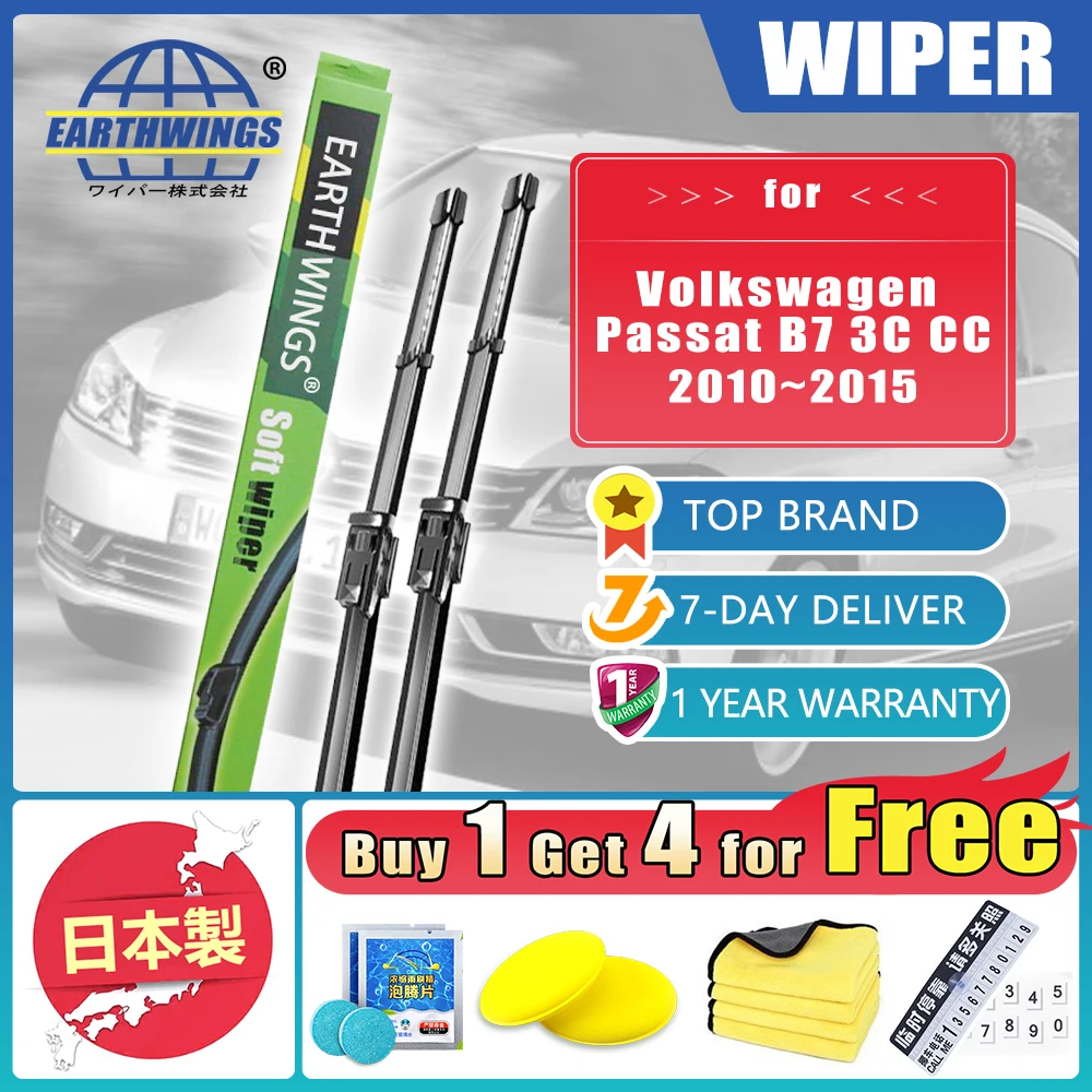 

For Volkswagen VW Passat B7 3C CC 2010 2011 2012 2013 2014 2015 Front Wiper Blades Brushes Windshield Windscreen Car Accessories
