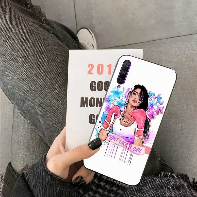 Мультяшные Боксерские перчатки для девочек спортивный чехол телефона Huawei P50 Pro P30