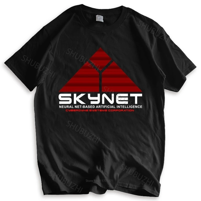 

mens short sleeve t shirt SKYNET LOGO T-SHIRT Cyberdyne Sarah Terminator Systems John Research Connor fashion tee-shirt male