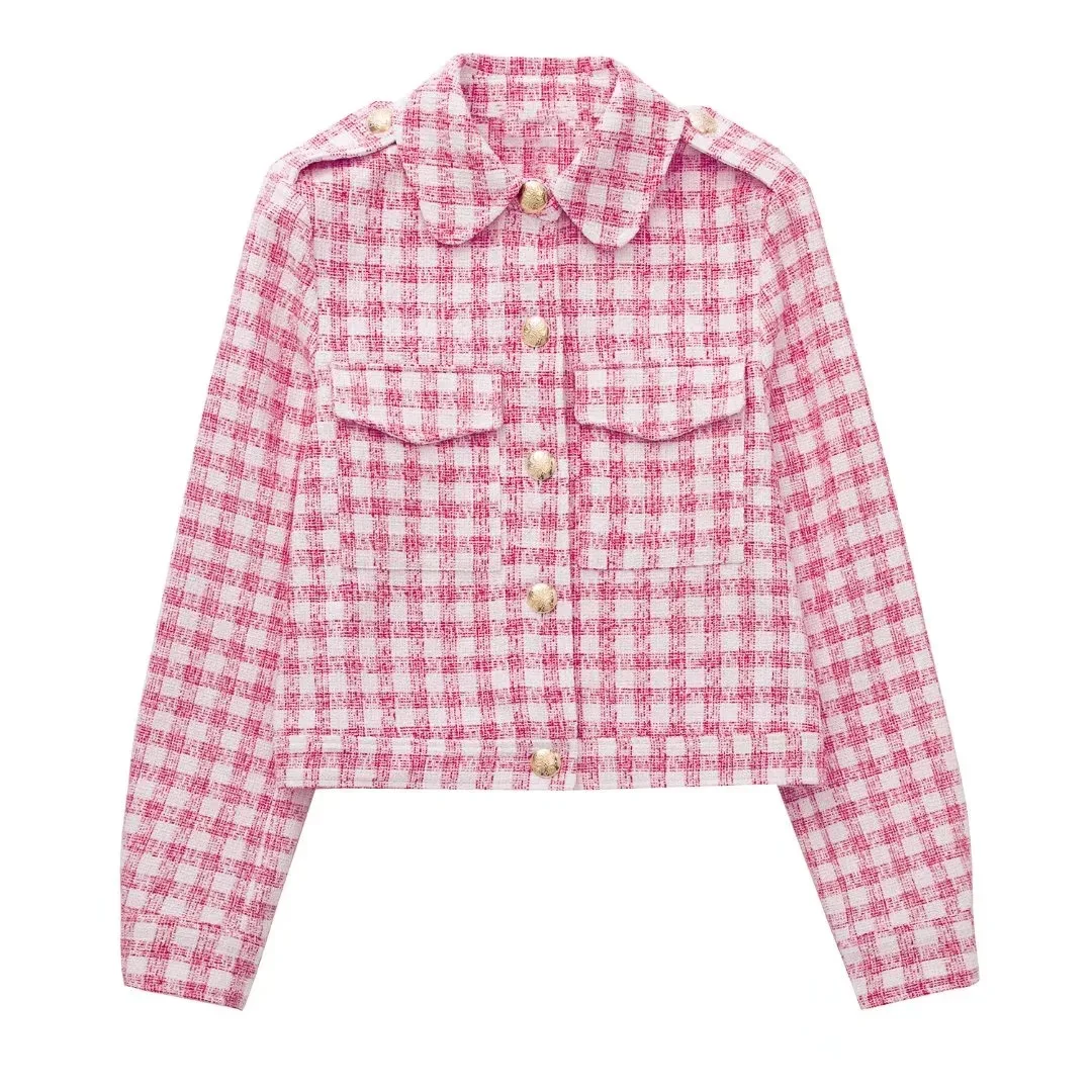 

Za 2022 Spring And Summer Y2k Women's New Small Plaid Texture Suit Jacket