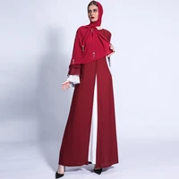 muslim female split skirt elegant fashion flare sleeve abaya dress for islamic lady trendy long evening dress night gown
