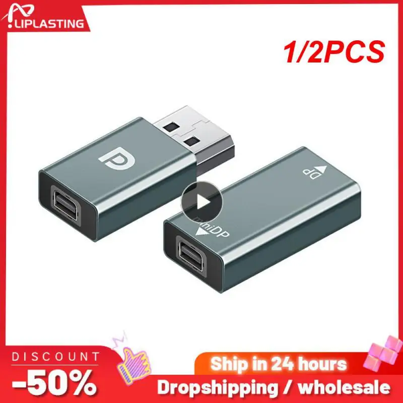 

1/2PCS Aluminum 4K Displayport Mini DP to HDMI-compatible Adapter 4K @60Hz 1080P Female To Male For PC Laptop Projector