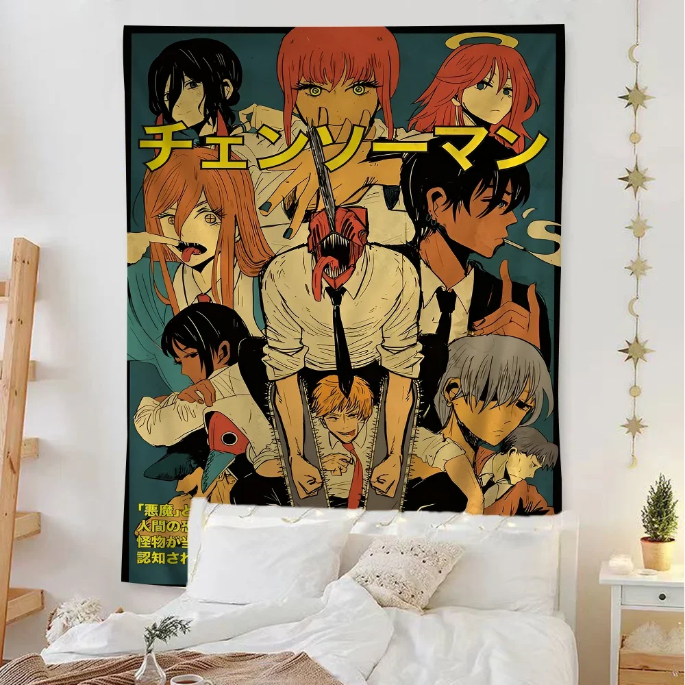 1 шт. аниме бензопила человек подвесной богемный гобелен Таро хиппи настенные