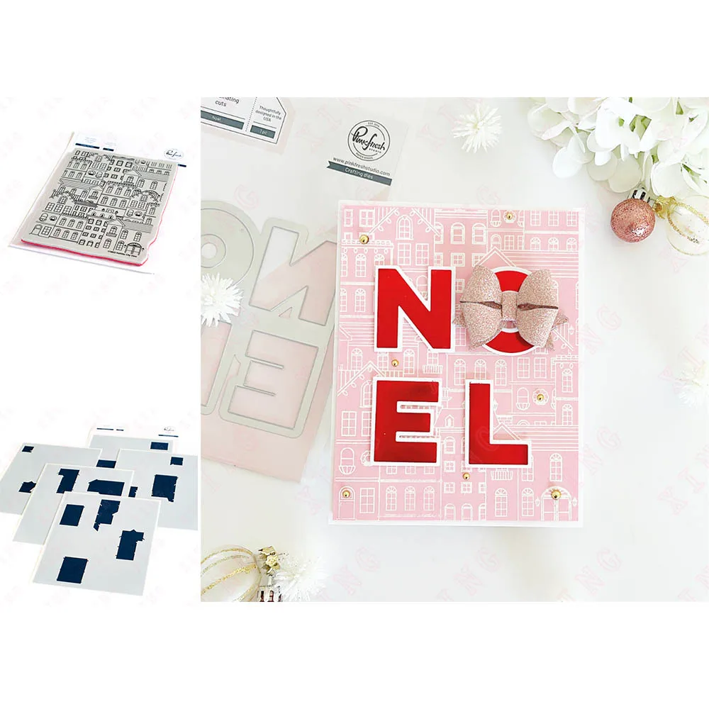 

Scrapbook Decoration Embossing Craft Molds 2022 Cut Die Silicone Stamps Set New Diy Handmade Holiday City View Layering Stencils