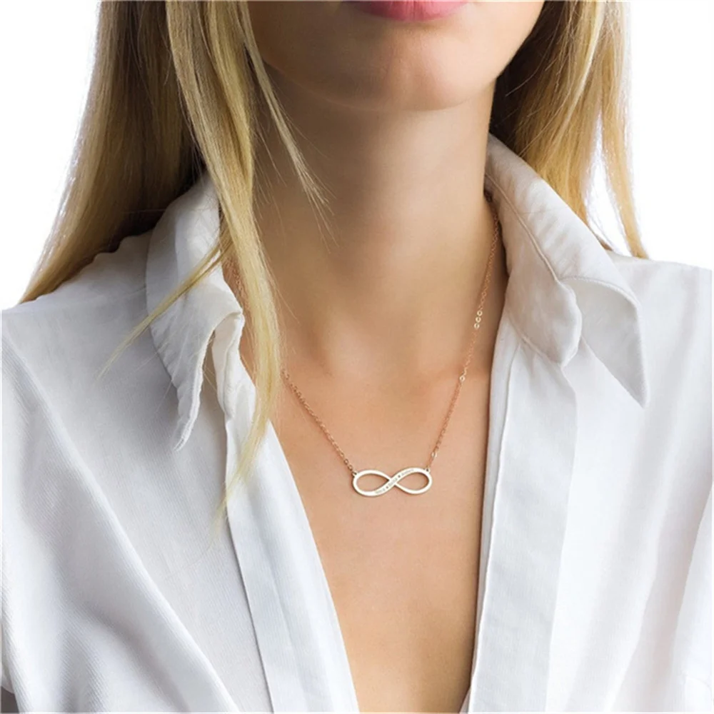 Mobius Ladies Custom Necklace Personality Custom Stainless Steel Women's Necklace Monogram Engraved Custom Gift