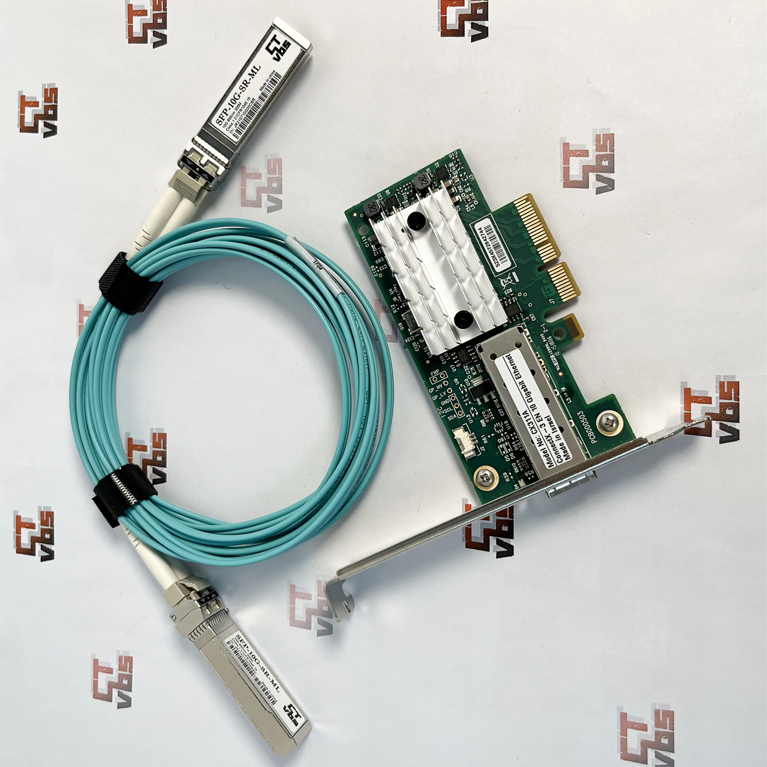 For Mellanox MCX311A-XCAT CX311A ConnectX-3 EN 10G Ethernet 10GbE SFP+ PCIe NIC Adapter High Bracket 15M Amphenol LC Cable