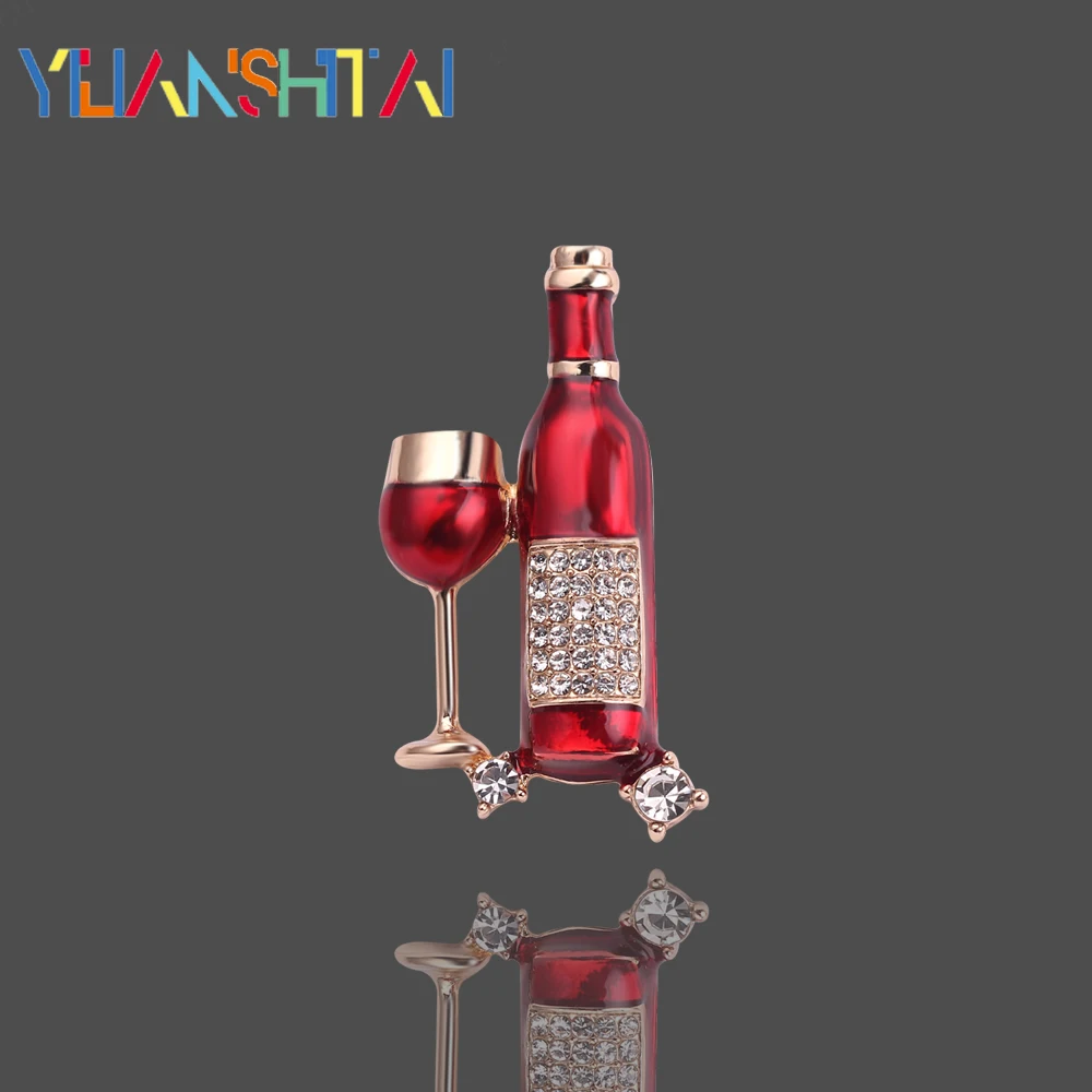 Cartoon Red Wine Bottle Mini Brooches Couple Pins Red Wine Bottle cup Brooches Enamel Pin Badge For Lovers Best Friend
