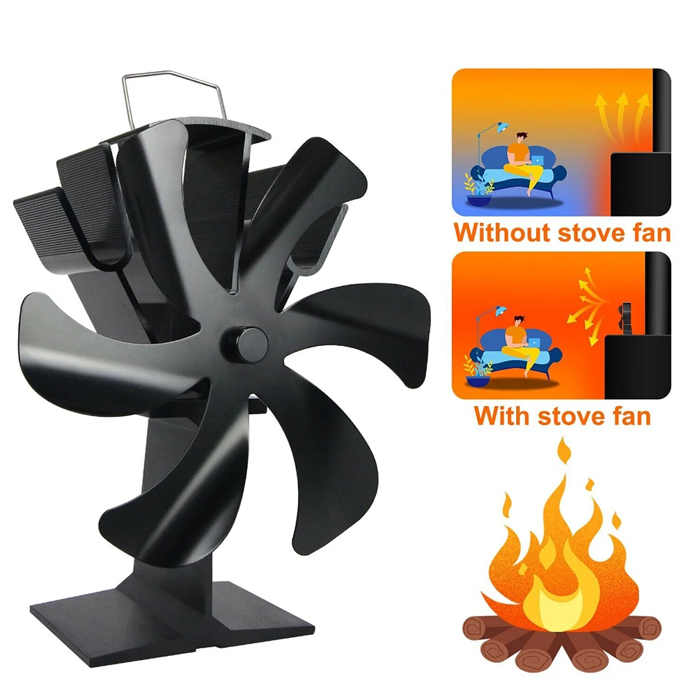 

6-Blades Stove Fan Fireplaces Fan Low Noise Efficient Fireplaces Fan For Wood Stove