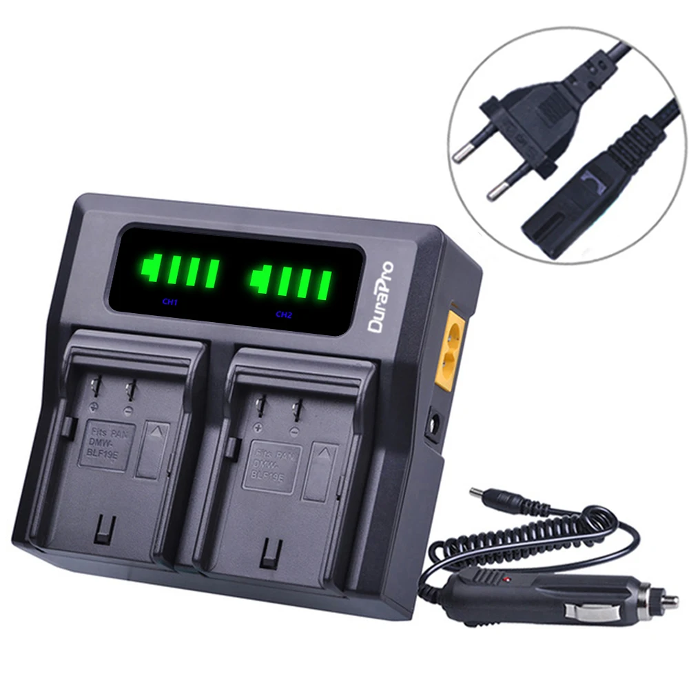 DuraPro 4x1860mAh DMW-BLF19 DMW-BLF19E DMW BLF19PP BLF19 BLF19E батарея + LED двойное быстрое зарядное