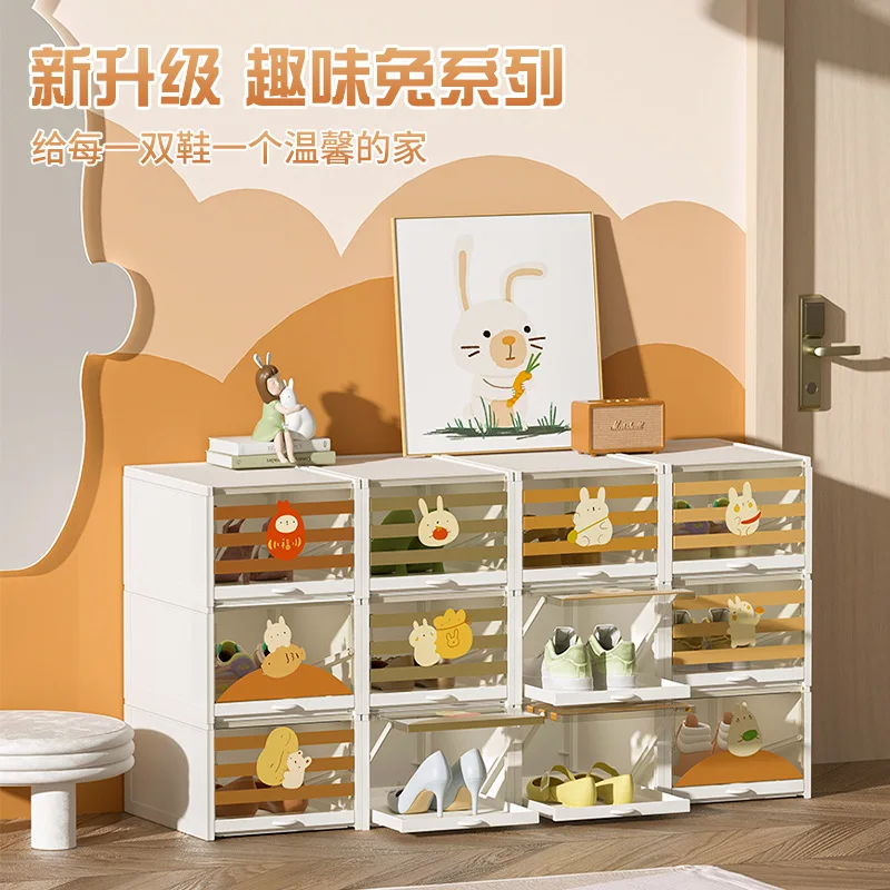 

Утолщенная пластиковая прозрачная коробка для обуви с выдвижным ящиком, бытовая коробка для хранения, стойка для обуви, шкаф для обуви