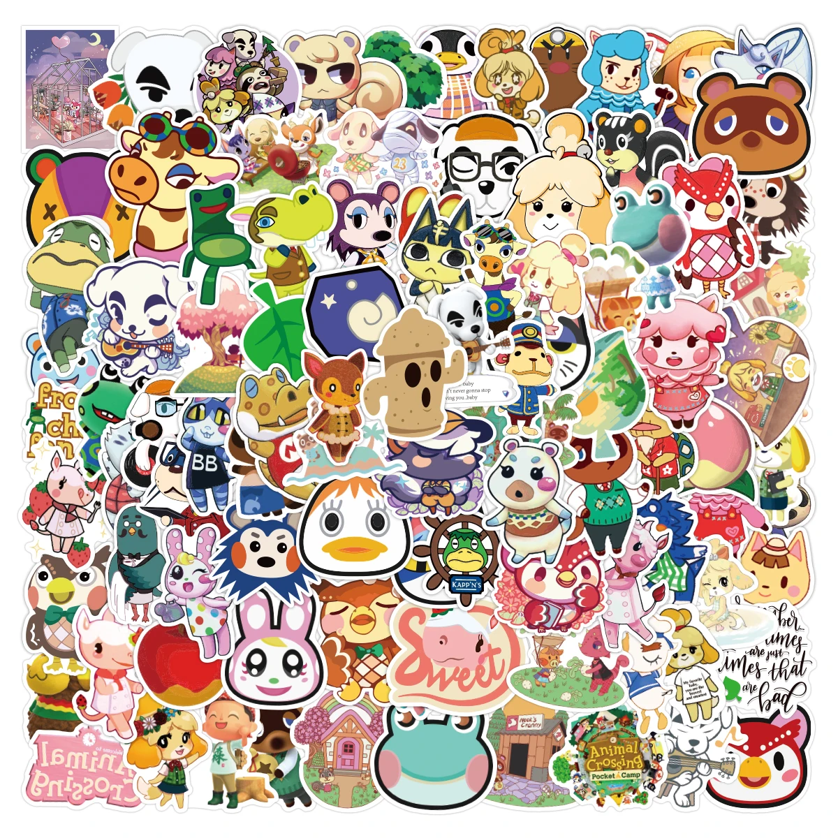 

50/100PCS Animal Crossing Cute Anime Stickers Pack Luggage Notebook Skateboard Stationery Laptop Waterproof Vinyl Stickers Toys