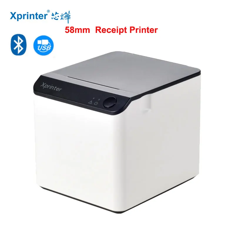 

Xprinter Brand XP-58IIHV 90MM/S White Bluetooth+USB Interface 58mm Thermal Receipt/Bill Printer For Supermarkets Milk Tea Shop