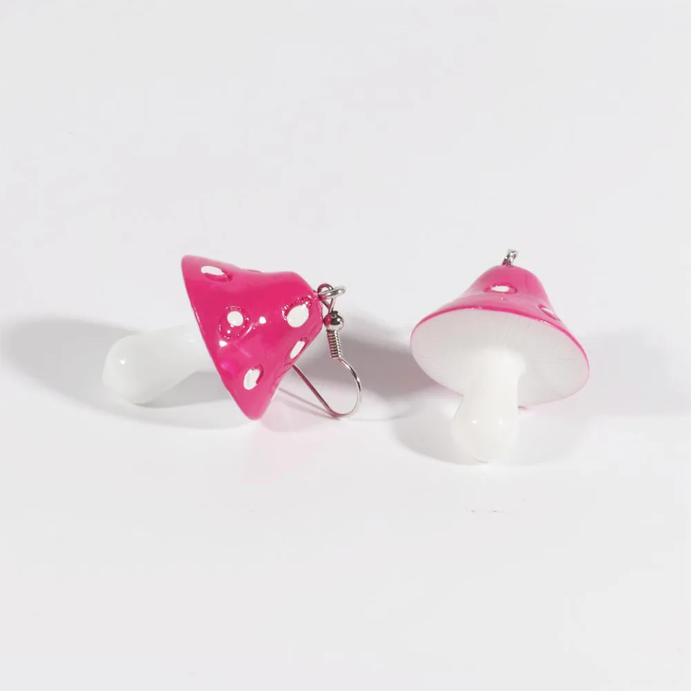 

Cute Pok Dot Mushroom Earrings Funny Personality Trendy Earrings