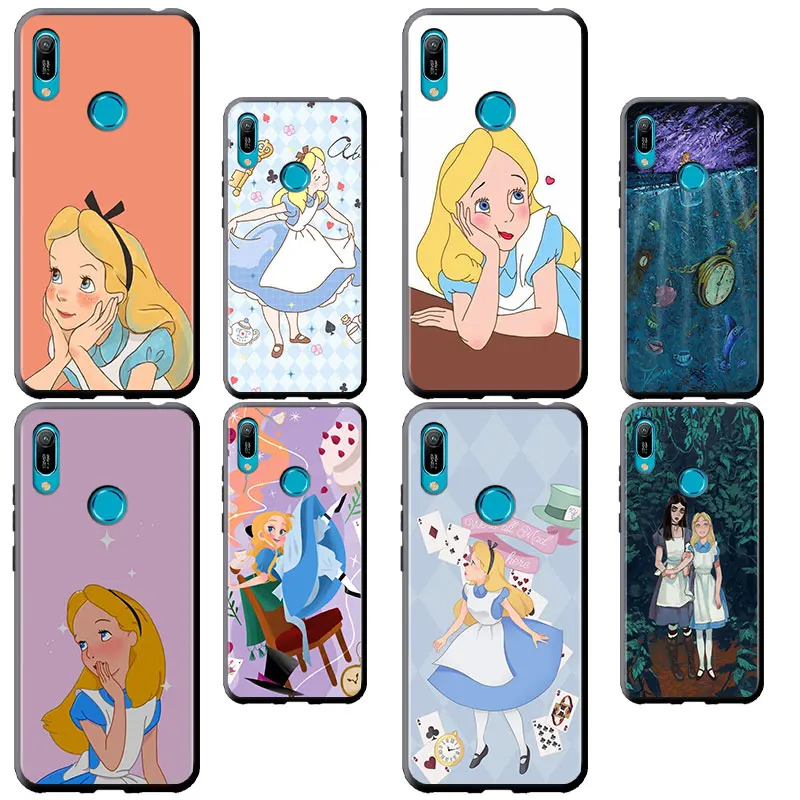 

Alice in Wonderland For Huawei Y5P Y5 Y6S Y6P Y6 Y7A Y7P Y7 Y8S Y8P Y9S Y9 2018 Prime PRO 2019 2020 Black luxury Soft Phone Case