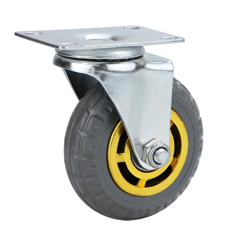 Универсальное колесо бесшумная лента тормоза эластичное резиновое Золотое 3