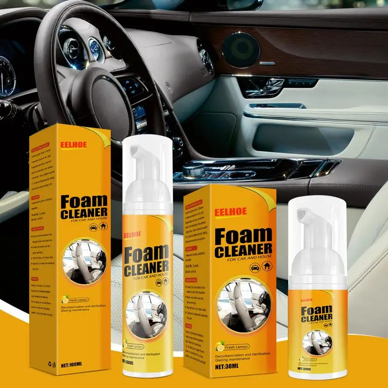 Multifunctional Car Foam Cleaner Multipurpose Bubble Cleaner Sprays Lemon Flavor And UV Protection Cleaning Detergent Sprays