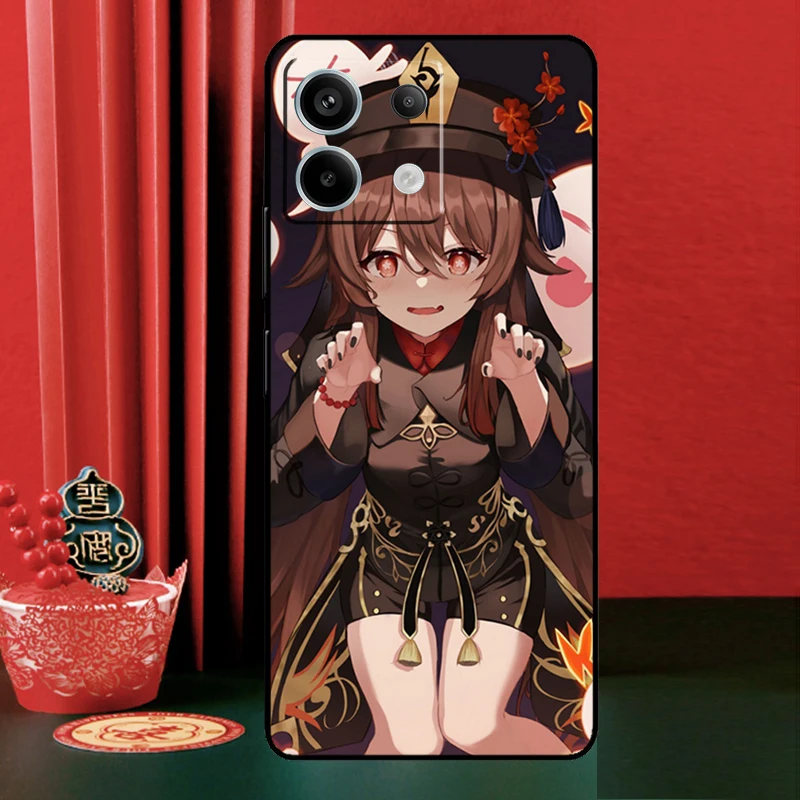 Чехол Hu Tao Genshin Impact Cartoon для Xiaomi Redmi Note 13 14 Pro 12 11 9 10 9S 10S 11S 12S 14C 10C 12C 13C