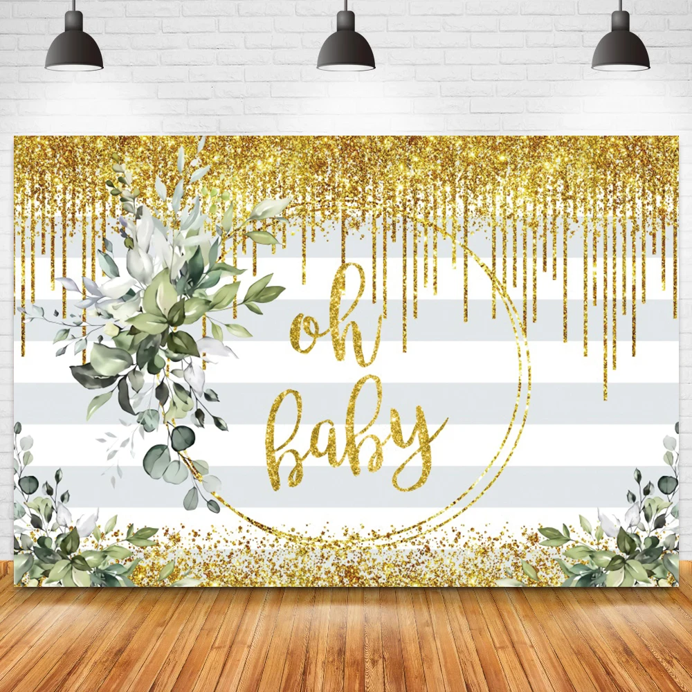 

Фон для фотосъемки новорожденных с изображением листьев и украшений