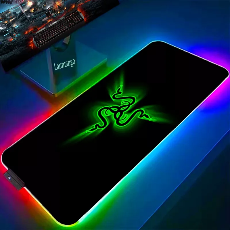 

NEW2023 Gamer Mouse Pad Xxl Razer Pc Accessories Gaming Mousepad Rgb Deskmat Desk Protector Keyboard Mat Anime Backlight Mause C
