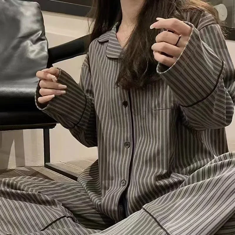 Женская пижама Гари в полоску повседневный женский кардиган на весну и осень