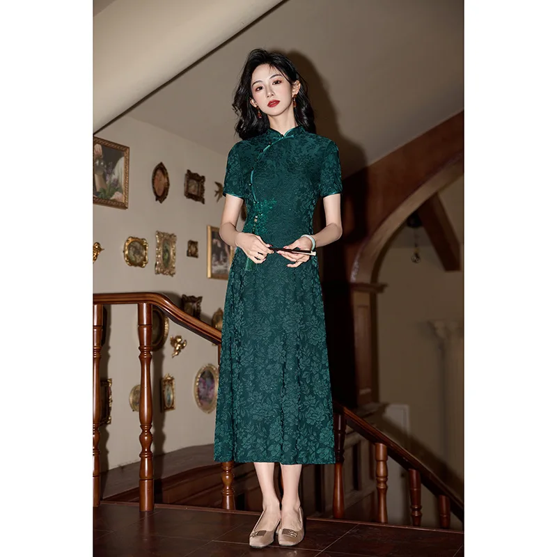 Элегантное старое Шанхайское китайское платье Aodai Cheongsam летнее винтажное