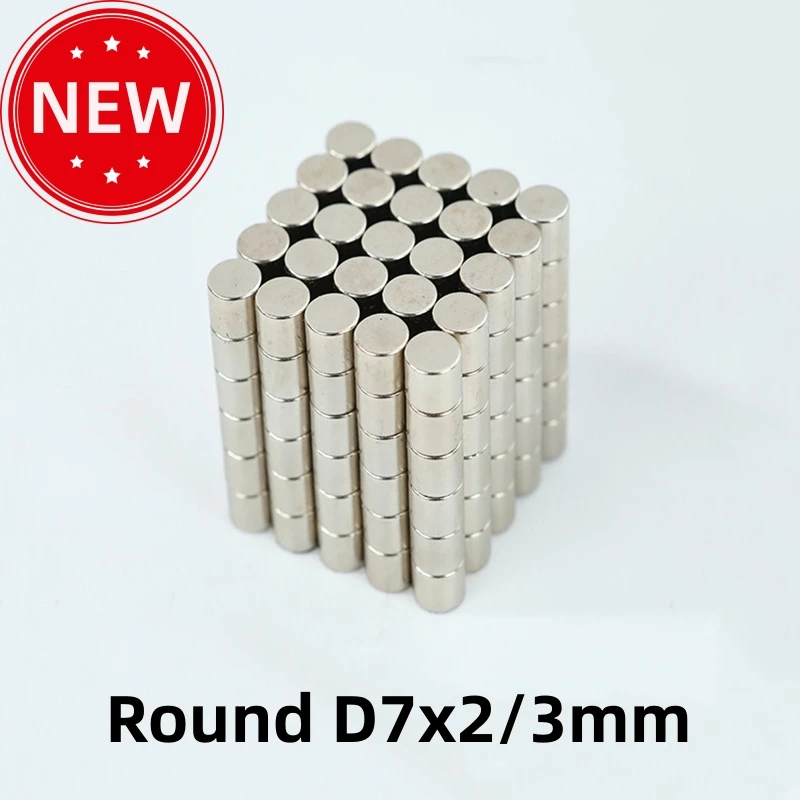 

100pcsD7x2/3mm Cylindrical Magnet Neodymium Iron Boron Strong Magnetic NdFeB Rare Earth Permanent Magnet Circular Magnetic Sheet