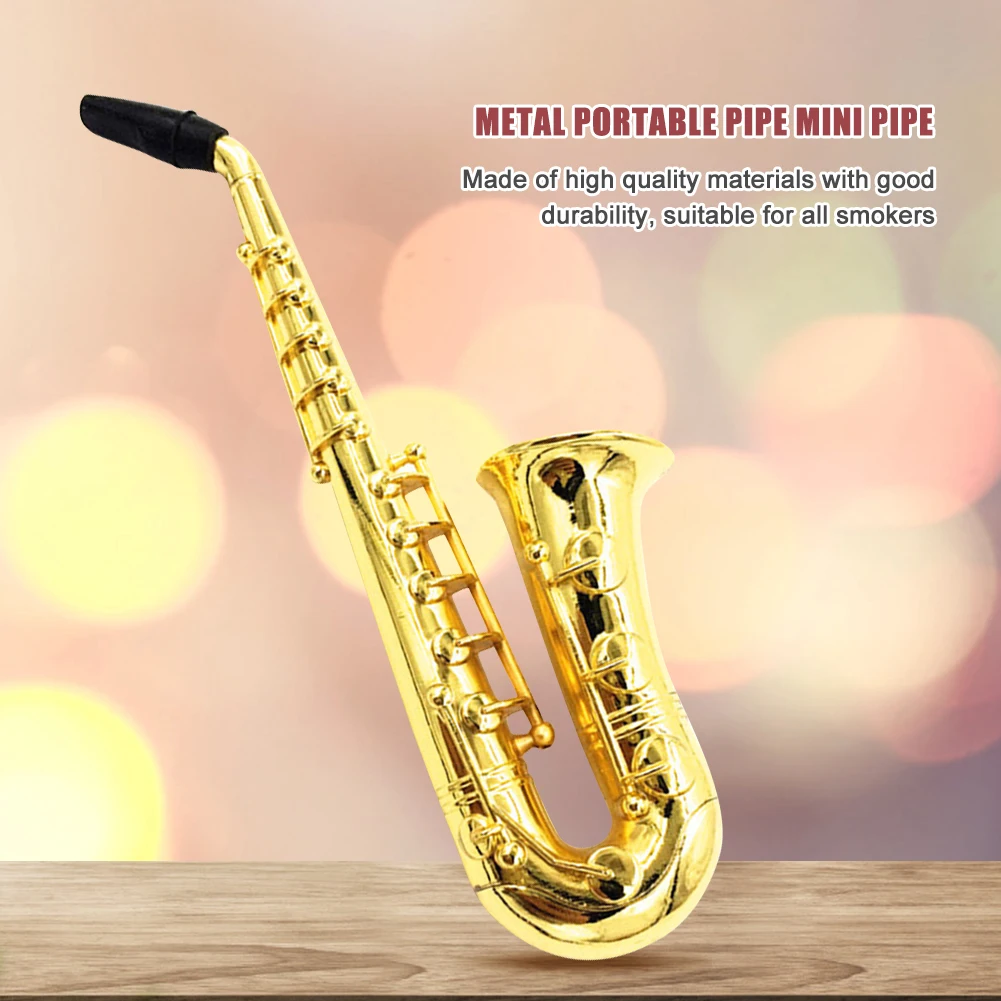 

Mini Portable Metal Hookah Smoke Cigarette Pipes Portable Metal Smoking Pipe Smoking Tobacco Pipe Saxophone
