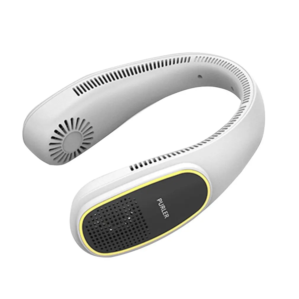

F23 Fan Portable Bladeless Mini Neck Fan USB Rechargeable Leafless Hanging Fans Air Conditioner Cooling Wearable Neckband Fans
