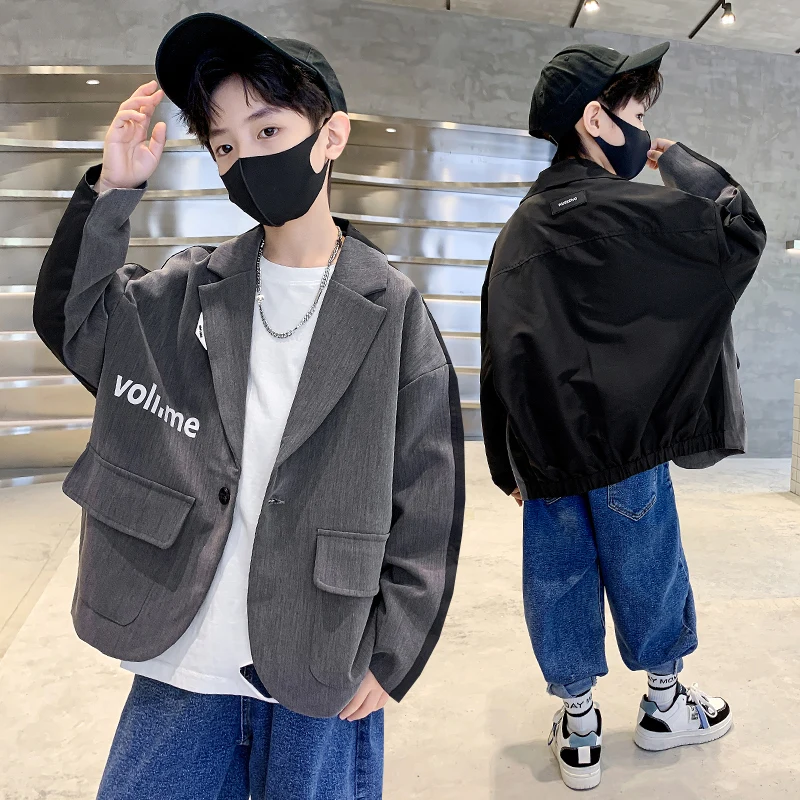 

Boys' wear AB face matching color suit jacket spring and autumn children's wear jacket children's wear suit jacket