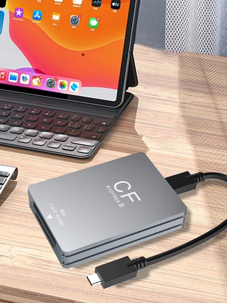 Фото Устройство для чтения карт памяти 2-в-1 CFexpress Type B и SD, адаптер USB 3.2 10 Гбит/с с двумя слотами, поддержка Android/Windows/OS для SLR-камер №5