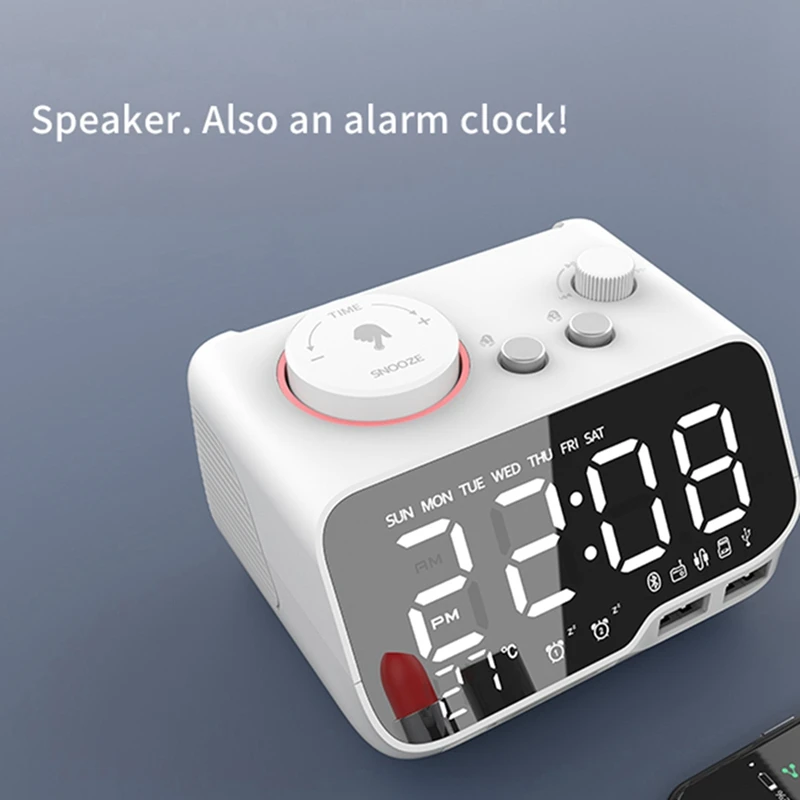 Цифровой будильник Bluetooth динамик FM-радио температура