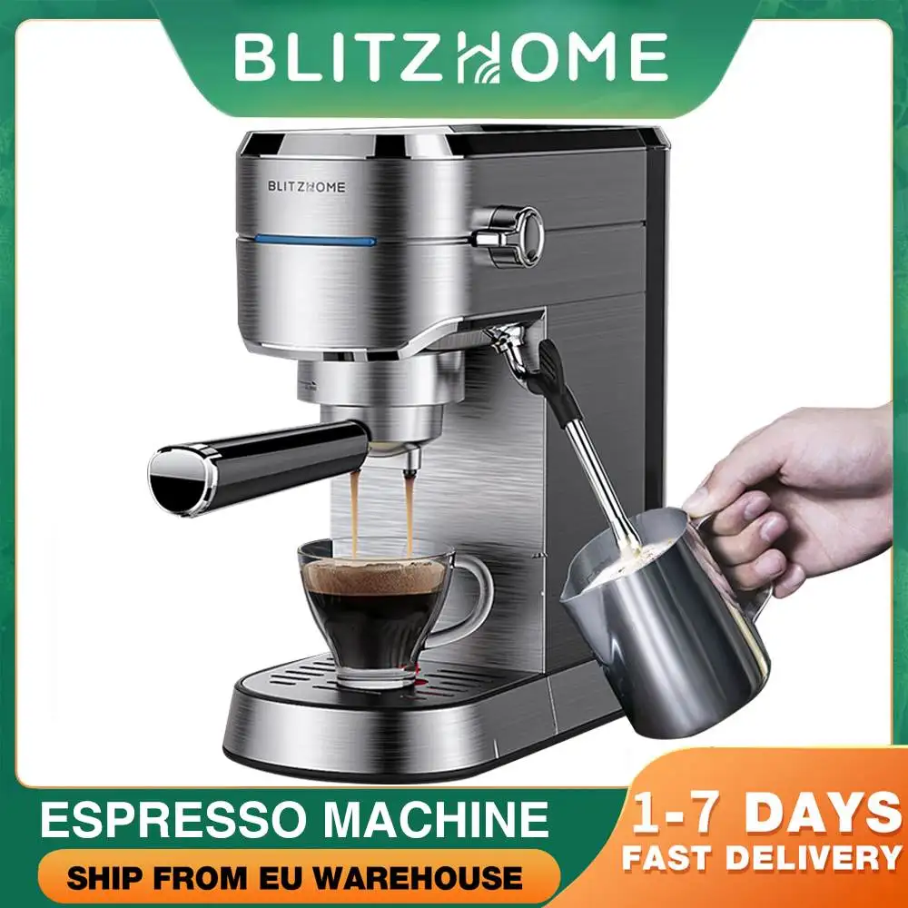 

BlitzHome 15bar Expresso Coffee Makers with Milk Frother Semi Automatic Household Coffee Machine for Cappuccino Latte Mocha