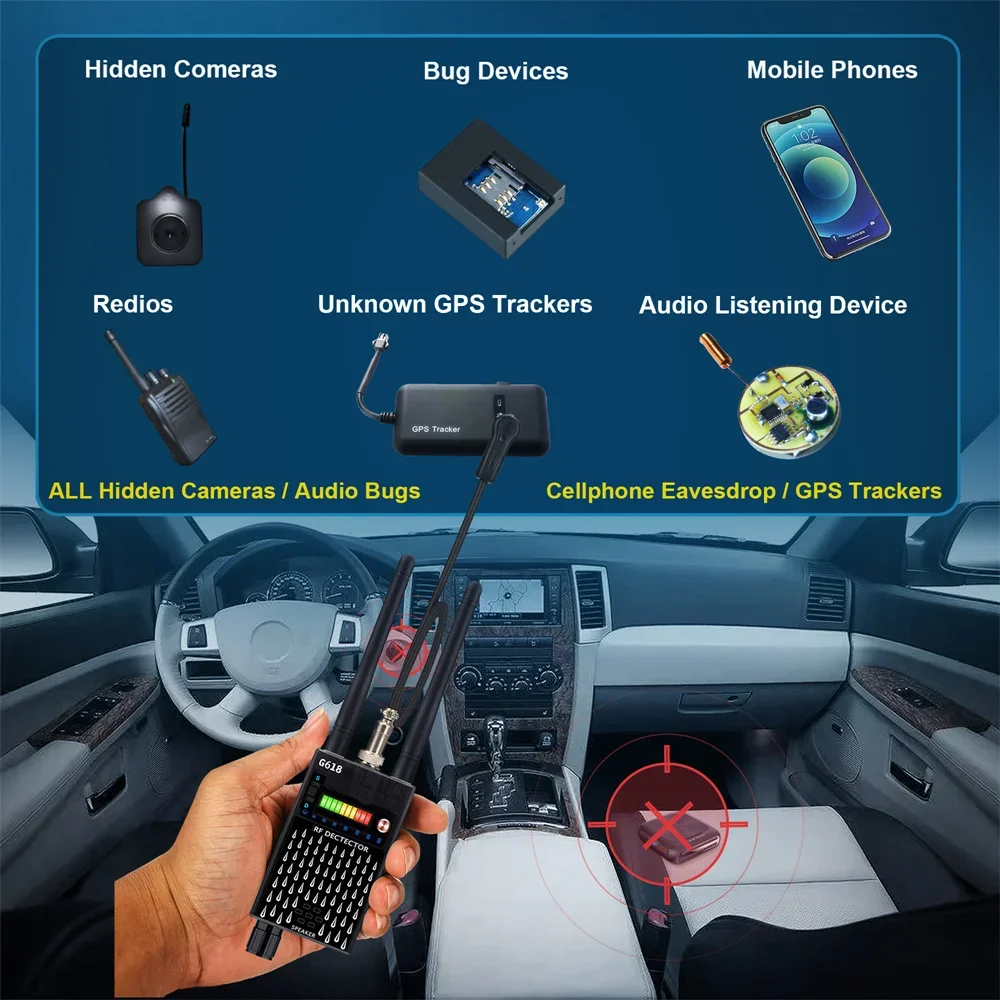 Высокочувствительный антишпионский GPS-трекер, детектор Wi-Fi-камер, детектор радиочастотных сигналов, сканер для обнаружения шпионских устройств и GPS-трекеров. (art.: 3920d8ed73417) - 3920d8ed73417