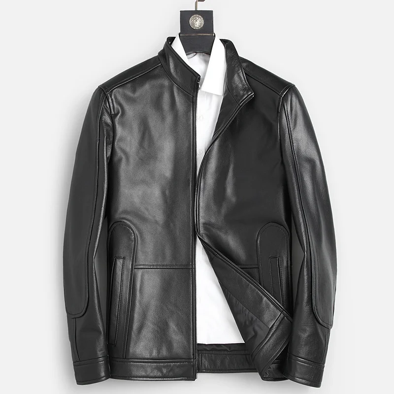 

Coats Men High Korean Masculino quality Black Leather Autumn Mens Motorcycle Geniune Outerwear Casaco Cowhide Jackets