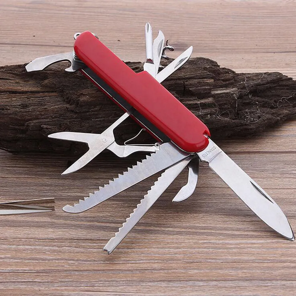 

11 IN 1 Stainless Steel Army Knives Multifunctional Folding Knife Pocket Hunting Outdoor Camping Survival EDC Knife Tool