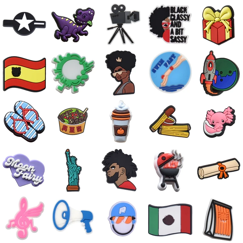 

Men Para Pins Kids Packs Shoes Accessories Set Jeans Boy Women Charm Shoe Charms Decorations for Crocs Wholesale Bulk Girl Gifts