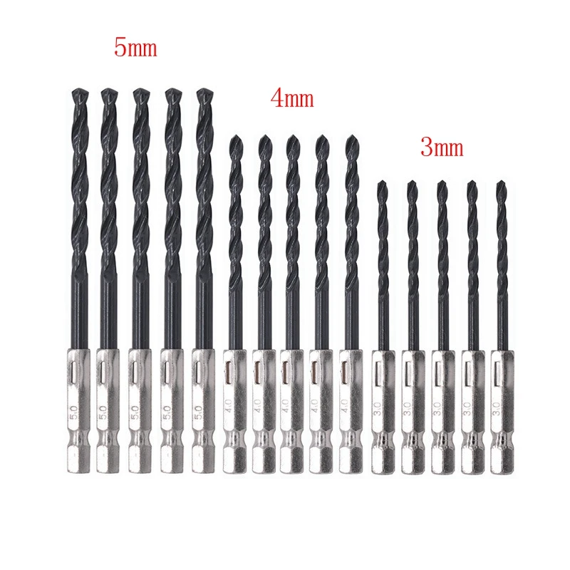 

New 3/4/5mm HSS Drill Bit Set Hex Shank Twist Drill Bits Set for Metal Stainless Steel Wood Drilling Woodworking Power Tools
