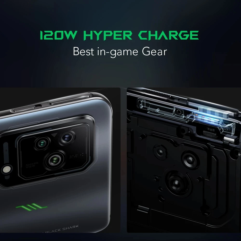 Global Version Black Shark 5 5G Gaming Phone Snapdragon 870 5G 144Hz AMOLED Display 120W Fast charging 64MP Smarphone