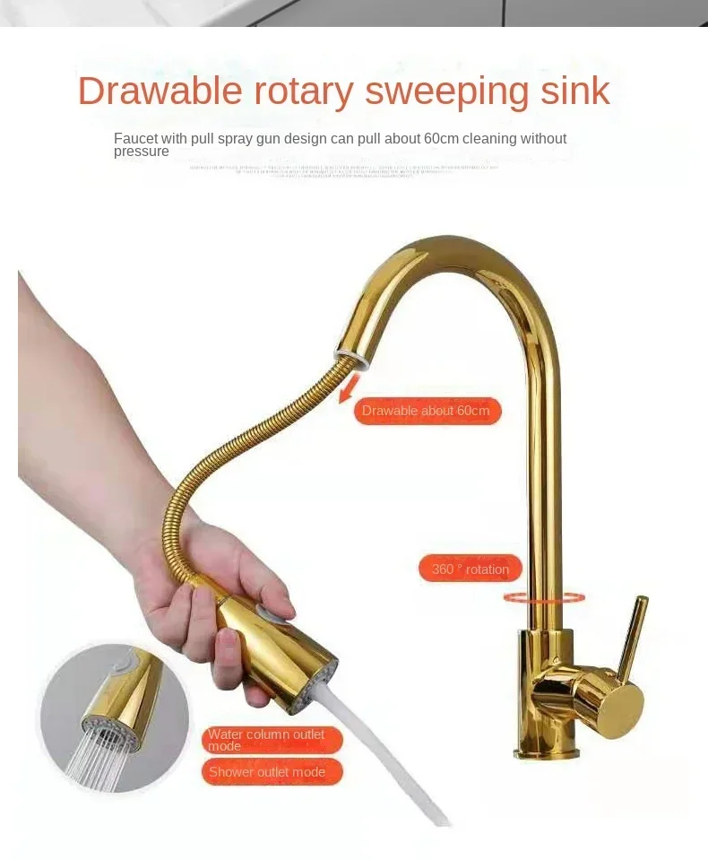 Fregadero Circular Pemb acero inoxidable para cocina minifregadero de 40x40cm 304 Nano Dorado кон una sola ranura