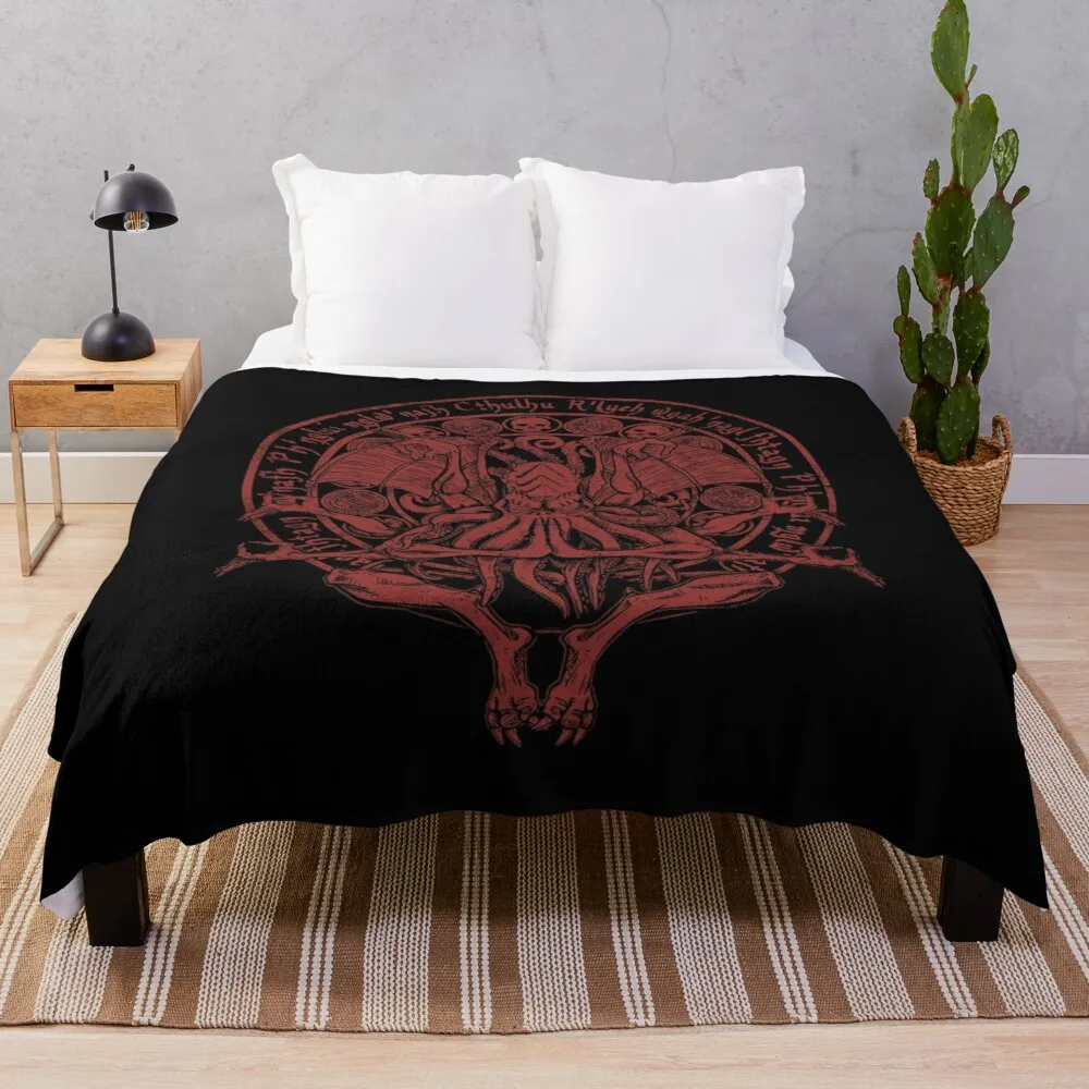 

The Idol - Cthulhu Red Variant Throw Blanket beautiful blankets fluffy blankets large thin blankets fuzzy blanket