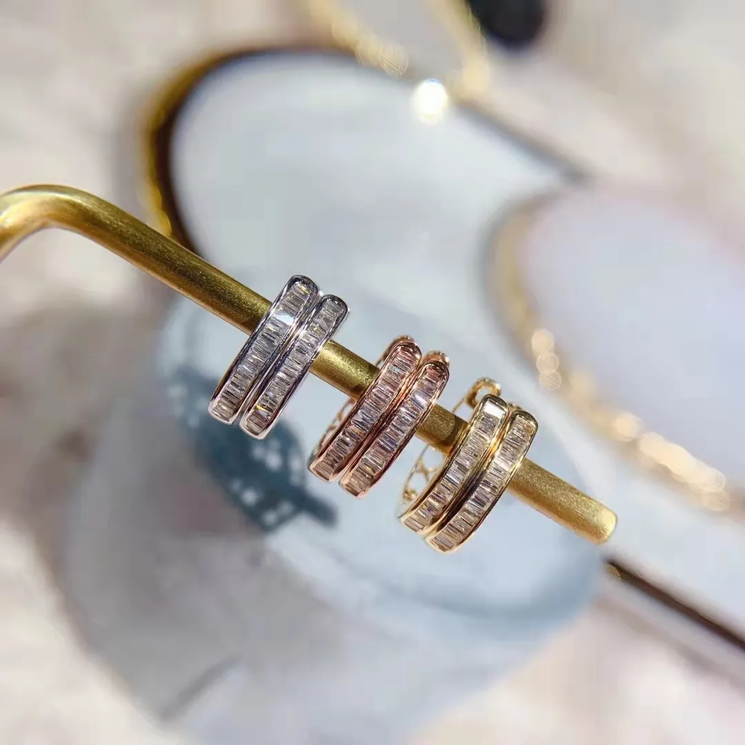 

Hoop Earrings 0.2 CT Certified Real Natural Diamond Earring 18K Gold Solid Yellow Real Gold Jewelry (AU750) Women Engagement