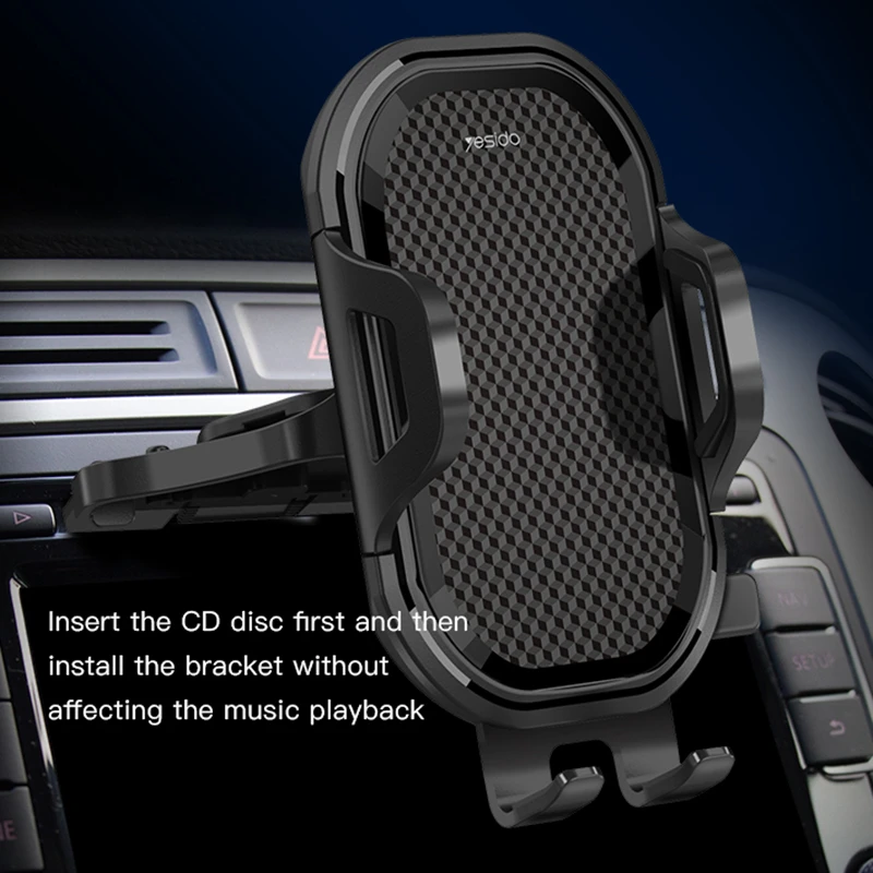 Yesido CD Car Phone Holder for Car Air Vent / CD Slot Mount car Phone Holder Stand CD Slot Car Phone Holder for iPhone Samsung