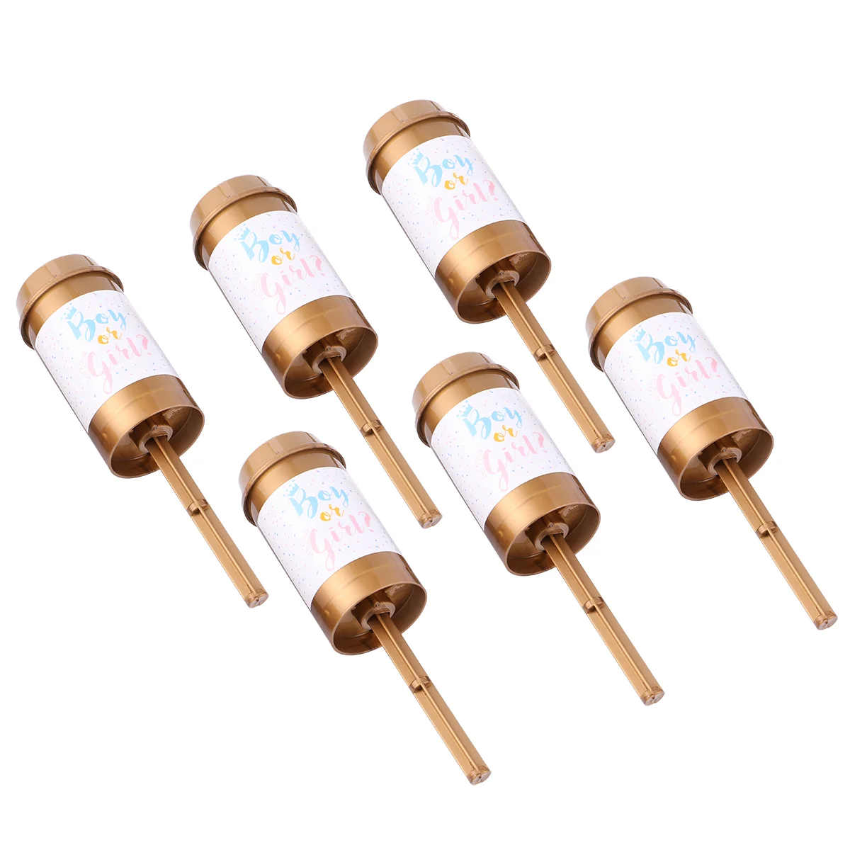 

6Pcs Birthday Party Atmosphere Boys And Girls Gender Reveal Push Push Fireworks )