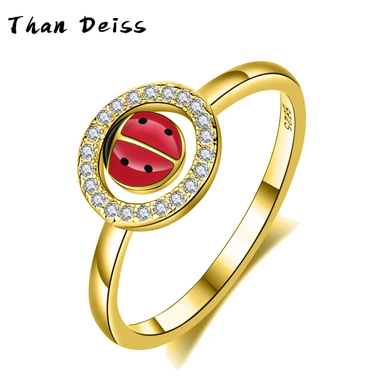 Купи S925 Sterling Silver Ladybug Ring Faith Dripping Insect Design Creative European And American Personality Cute Jewelry за 219 рублей в магазине AliExpress