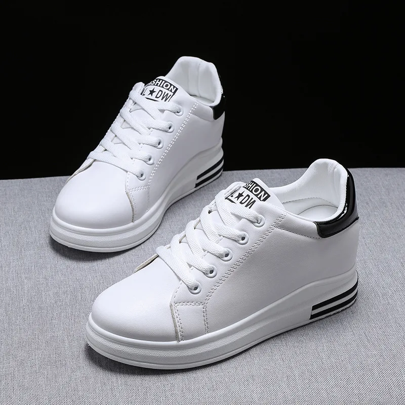 

2023 Spring Autumn New Height Increasing Small White Shoes Females Korean Version Casual Shoes Breathable Comfortable Sneakers